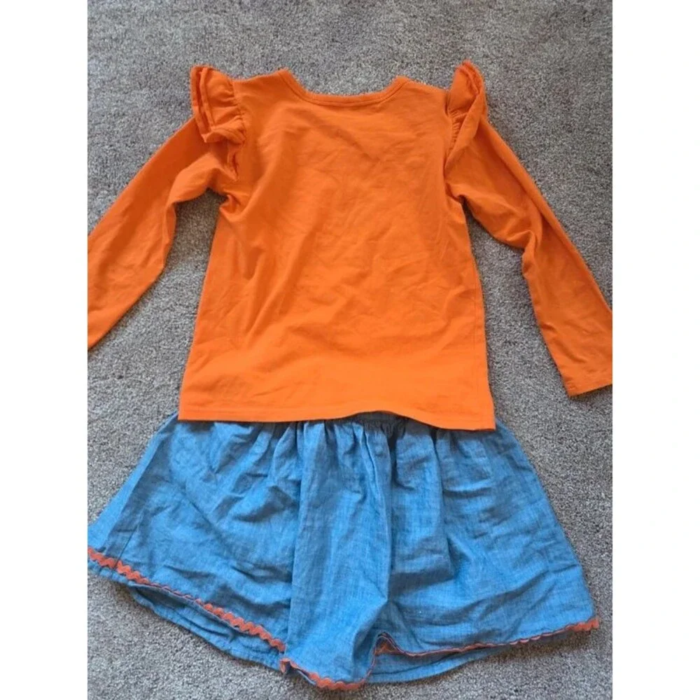 Pumpkin - Thanksgiving day outfit - applique - embroidered